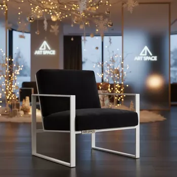 Аренда Стул Stars V S каркас белый велюр черный в Mövenpick Hotel — ART SPACE