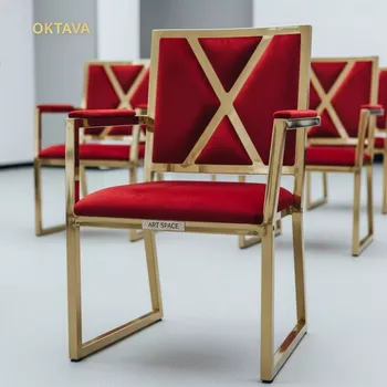 Аренда Стул золотой красный бархатный ОКТАВА в Grand Karat Sochi — ART SPACE