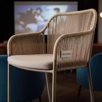 Аренда Стул барный из роупа MAR BCH st001 W Mua бежевый в ресторане «Sanremo» — ART SPACE