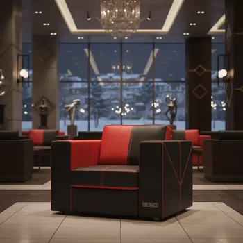 Аренда Кресло Cube черно красное из экокожи в City Park Hotel Sochi — ART SPACE