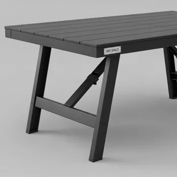 Аренда Стол пластиковый складной Sky Folding Table 60 темно серый 600х600х740 мм в Boutique Hotel PORTUM 1905 — ART SPACE