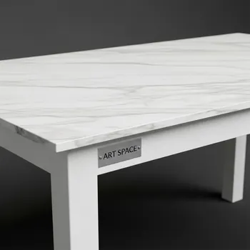 Аренда Стол Cremona 140 High Gloss Statuario мрамор глянцевый керамика белый каркас в ресторане «Баран-Рапан» — ART SPACE