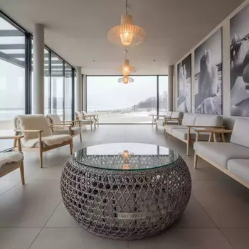 Аренда Столик из искусственного ротанга YH S4005G gray в пляжном клубе Del Mar — ART SPACE