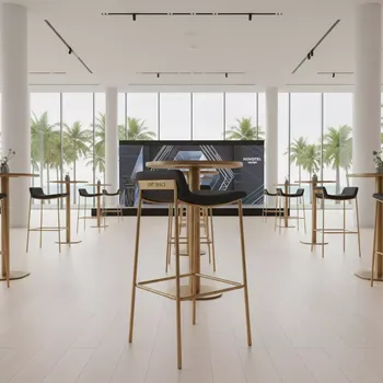Аренда Стул барный Austin Black золотой с черной сидушкой в Novotel Resort — ART SPACE