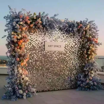 Аренда Фотозона серебро из пайеток с цветами в Courtyard by Marriott Sochi — ART SPACE