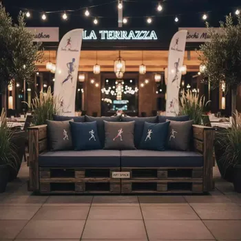 Аренда Диваны из паллет 148х65х105 см в ресторане «La Terrazza» — ART SPACE