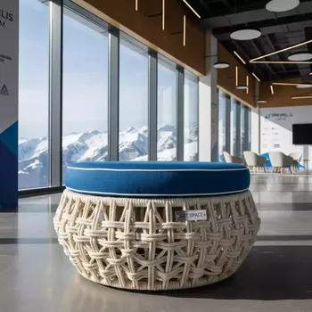 Аренда Пуф плетеный Nova с подушкой на площадке Rosa Peak (2320м) — ART SPACE