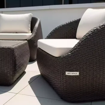 Аренда Комплект мебели YALTA BIG FAMILY 2 ARMCHAIR темно коричневый под искусственный ротанг в казино «Сочи» — ART SPACE