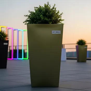 Аренда Кашпо для цветов Prosperplast Urbi Square 26,6 11 л оливковое в Sport Inn Hotel & Wellness — ART SPACE
