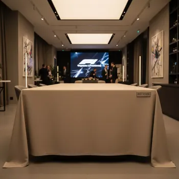 Аренда Скатерть бежевого цвета евроугол 3,2х2,25 м в Stella di Mosca — ART SPACE