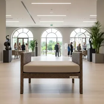 Аренда Оттоманка плетеная Лунго с подушкой коричневый в Sport Inn Hotel & Wellness — ART SPACE