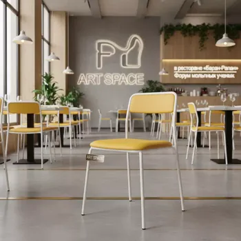 Аренда Стул желтый экокожа белая Tolix Soft в ресторане «Баран-Рапан» — ART SPACE