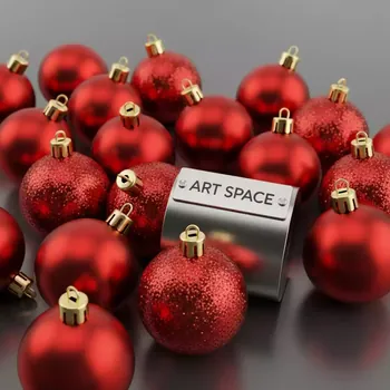 Аренда Набор ёлочных шаров Winter Glade пластик 6 см 24 шт красный микс в Delta Sirius — ART SPACE