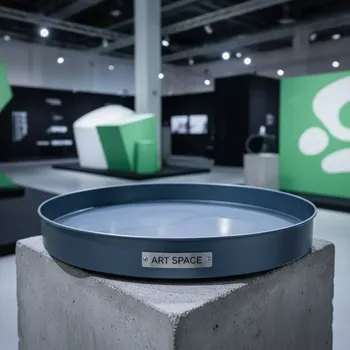 Аренда Поднос круглый металлический диаметр 60 см высота 4 см в Green Flow Hotel — ART SPACE