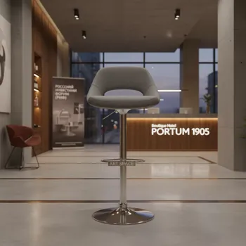 Аренда Стул барный Ольхан серый основание хром в Boutique Hotel PORTUM 1905 — ART SPACE
