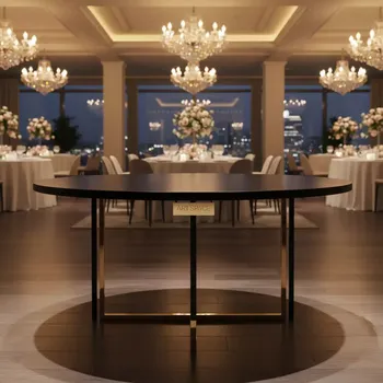 Аренда Стол круглый Корнелл черный с золотом в Stella di Mosca — ART SPACE