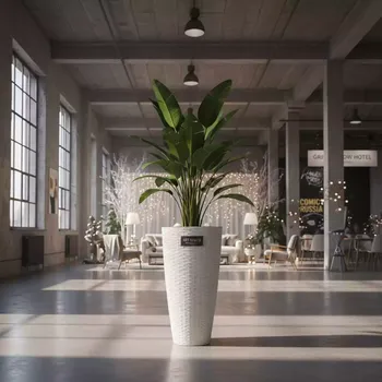 Аренда Кашпо для цветов Prosperplast Rato Tubus 15,5 7,5 л белый в Green Flow Hotel — ART SPACE