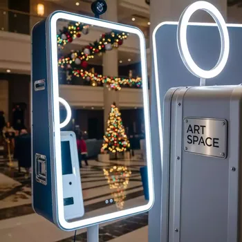 Аренда Фотобудка новогодняя фотозеркало с лампами в Courtyard by Marriott Sochi — ART SPACE