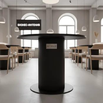 Аренда Стол барный круглый черный диаметр 70 см в ресторане «Sanremo» — ART SPACE
