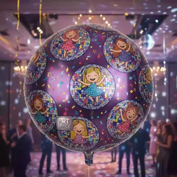 Аренда Шар фольгированный круг "Куклы LOL Диско" в Гранд Отель Поляна — ART SPACE