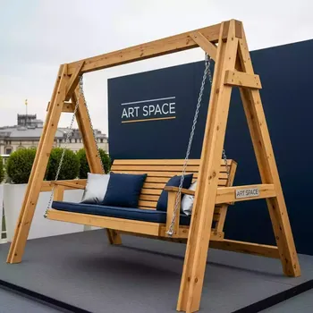 Аренда Качели садовые Валенсия X2 Премиум лиственница в ресторане «La Terrazza» — ART SPACE