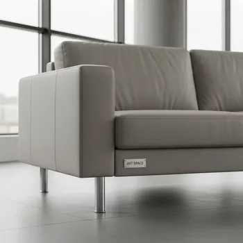 Аренда Диван Торонто кожзам Galaxy Light Grey ножки хром в Panorama by Mercure — ART SPACE