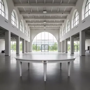 Аренда Стол банкетный круглый белый D 200 см в Сириус Арене — ART SPACE