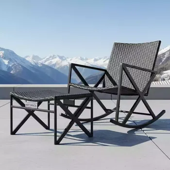 Аренда Кресло качалка плетеное X Type с пуфом в Rixos Krasnaya Polyana — ART SPACE