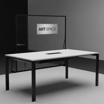 Аренда Стол Лидер 1 белый черный 1200х800 в Omega Sirius — ART SPACE