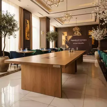 Аренда Стол Лидер 2 2400х800 орех золотой в ресторане «Brunello» — ART SPACE