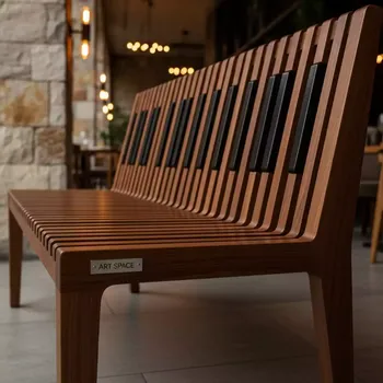 Аренда Скамья деревянная Piano в ресторане «Баран-Рапан» — ART SPACE