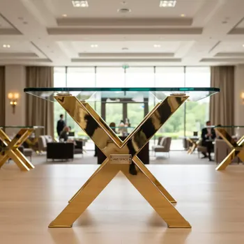 Аренда Фуршетный стол X loft gold glass золотой в санатории «Сочи» — ART SPACE