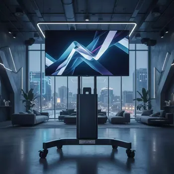 Аренда Стойка мобильная Black FIX T1028B для дисплеев и ТВ в МФК «Горный» — ART SPACE