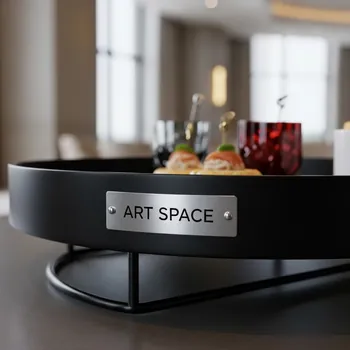 Аренда Поднос металлический черный D 31 см в Pullman Sochi Centre — ART SPACE