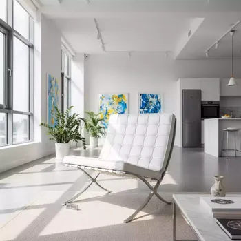 Аренда Кресло белое Barcelona chair в Imeretinskiy Hotel — ART SPACE