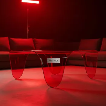 Аренда Стол прозрачный красный Rozana в пляжном комплексе VinoGrad — ART SPACE