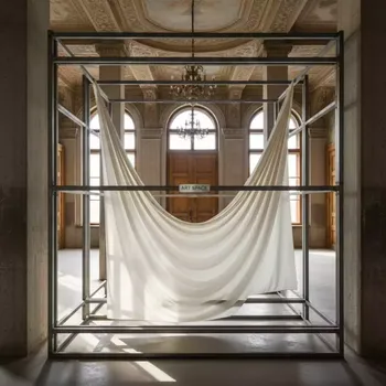 Аренда Ткань шелк стрейч молочная в усадьбе Голицына — ART SPACE