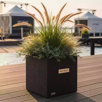 Аренда Кашпо для цветов Prosperplast Rato Low 32 21 л антрацит на пляже «Ривьера» — ART SPACE