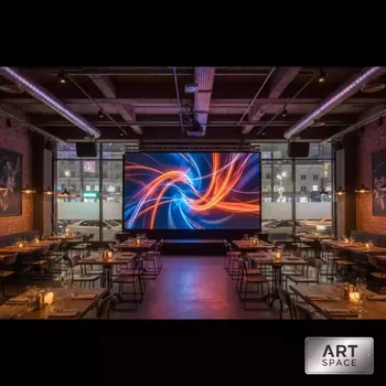 Аренда Экран светодиодный LED 6х4 м в ресторане «Сыроварня» — ART SPACE