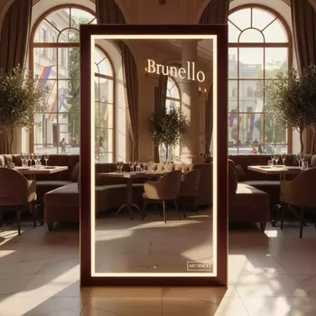Аренда Зеркало напольное с LED подсветкой Mr Gio Specchio Standard Lighting в ресторане «Brunello» — ART SPACE