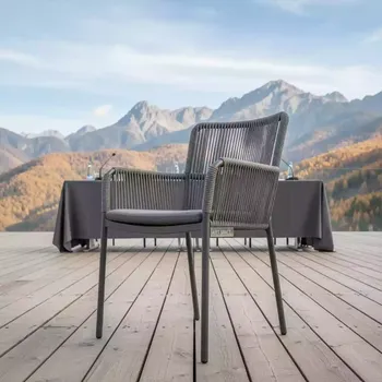 Аренда Стул Милан плетеный из роупа серый меланж в Skypark Sochi — ART SPACE