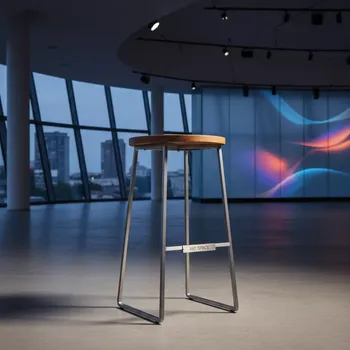 Аренда Стул полубарный Tolix Wood серебристый в Karat Resort — ART SPACE