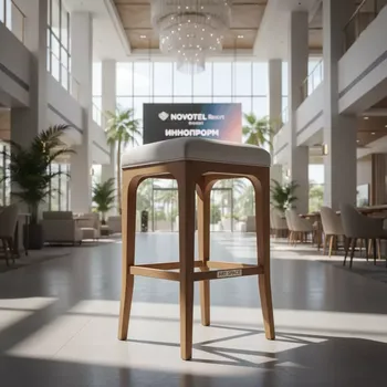 Аренда Стул полубарный светло серый деревянный Такер в Novotel Resort — ART SPACE