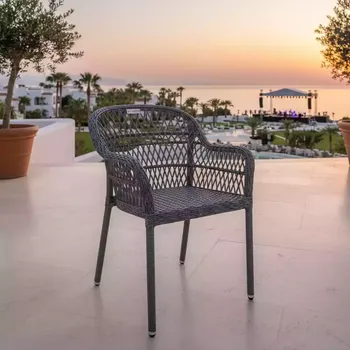 Аренда Стул Сицилия плетеный из искусственного ротанга графит в Radisson Collection Paradise — ART SPACE