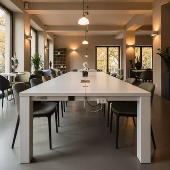 Аренда Стол банкетный Motus wood white в ресторане «La Terrazza» — ART SPACE