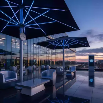 Аренда Комплект LED светильников для двух куполов зонта Galaxia Dual от сети в Cosmos Sochi Hotel — ART SPACE