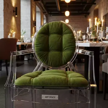 Аренда Стул прозрачный РУФФО с мшистой подушкой в ресторане «D.O.M» — ART SPACE