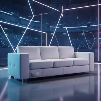 Аренда Диван трехместный белый Cube из экокожи на арене «Фишт» — ART SPACE