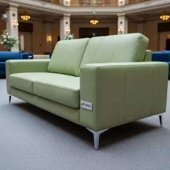 Аренда Диван с подлокотниками Colt кожзам Galaxy Light Green ножки хром в Маринс Парк Отеле — ART SPACE