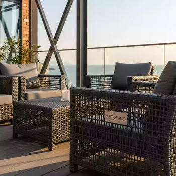 Аренда Комплект мебели плетеный AFM 804G Dark Grey Grey из искусственного ротанга в отеле Hyatt Regency Sochi — ART SPACE